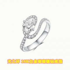 Z Diamond 光之环 18K白金璀璨镶钻戒指