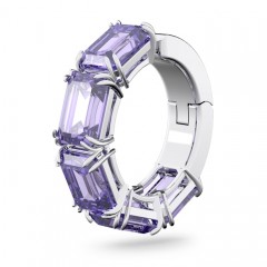 施华洛世奇八角形紫色镀铑耳环
