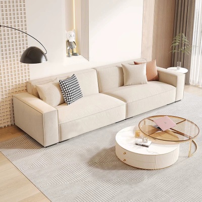 意式极简奶油风布艺沙发现代简约小户型客厅家具科技布豆腐块沙发