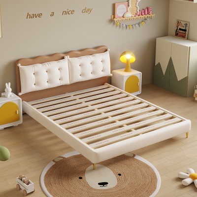 儿童床男孩女孩卡通软包床儿童房现代简约1.5米饼干床1.2米单人床