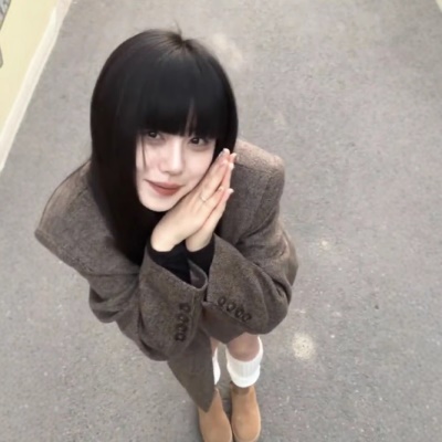 高级感复古咖色毛呢西装外套女冬季小众气质宽松休闲加厚呢子大衣