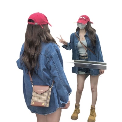 叠穿衬衣牛仔外套女韩版宽松2026秋季新款薄款正肩小个子搭配衬衣