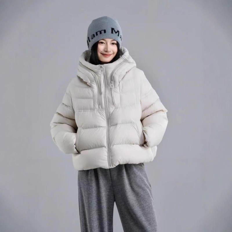 欧货90鹅绒服女2026冬新款短款休闲连帽小个子洋气保暖白鹅绒外套