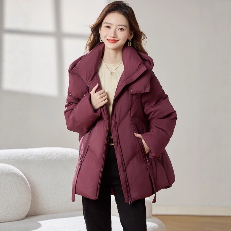 鹅绒羽绒服中长款女款冬季新款2026今年流行爆款小个子加厚外套