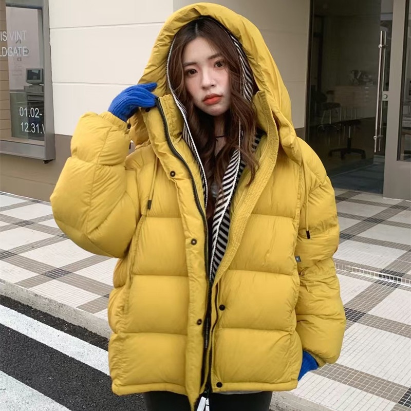 泡芙鹅绒服90白鹅绒女装连帽短款 平湖高端羽绒服外套女款厚款冬