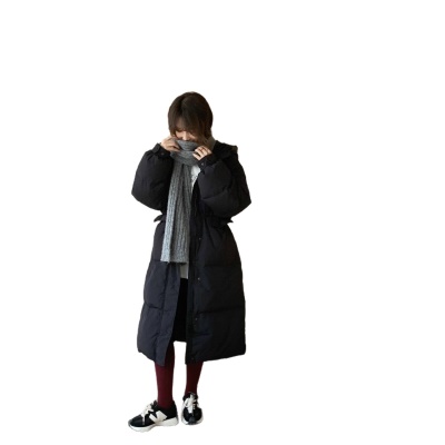 2026新款东大门高级长款羽绒服90白鹅绒宽松连帽过膝韩系大被子