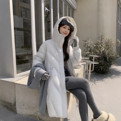2026泡芙轻奢高端90鹅绒服洋气韩版时尚宽松长款连帽鹅绒服女加厚