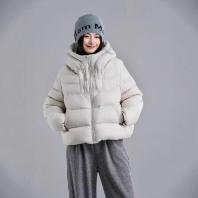 欧货90鹅绒服女2026冬新款短款休闲连帽小个子洋气保暖白鹅绒外套