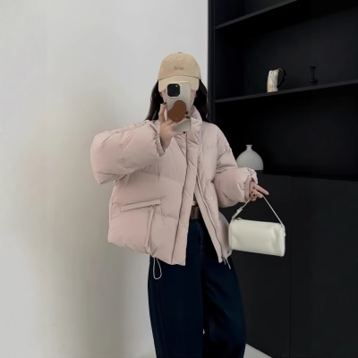 欧洲站2026冬鹅绒服女短款小个子立领白鹅绒外套90绒子含量显瘦