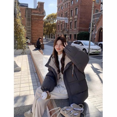 韩系时尚连帽鹅绒服女冬季2026新款洋气美式炸街超好看减龄小个子
