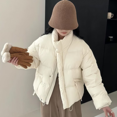 欧洲站2026冬鹅绒服女短款小个子立领白鹅绒外套90绒子含量显瘦