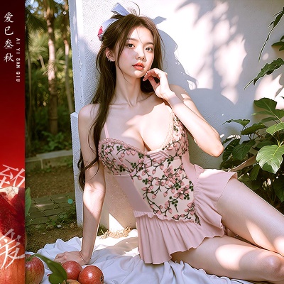 情趣内衣纯欲碎花吊带性感开裆制服免脱连体衣网纱透视装趣味睡裙