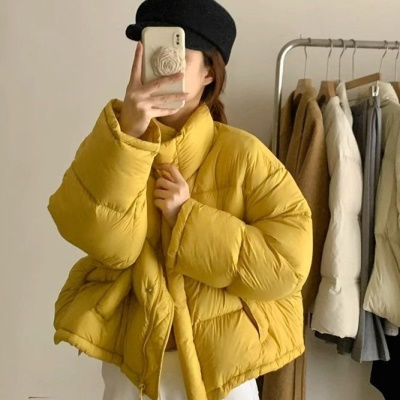 小个子鹅绒服女冬季2026新款短款立领宽松加厚白鹅绒面包服外套潮