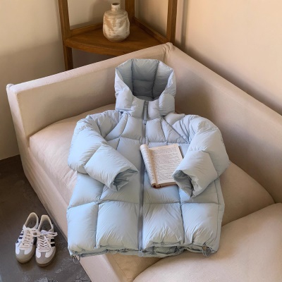 超软泡芙中长款鹅绒服女2026冬季新款90白鹅绒连帽加厚面包服外套