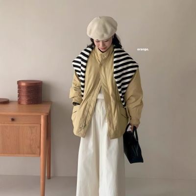 韩系90白鹅绒针织披肩收腰保暖鹅绒服外配披肩冬季女式新款