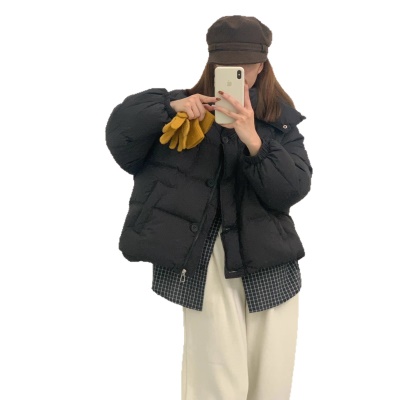 东大门2026新款韩系外贸羽国标90白鹅绒女短款羽绒连帽小个子外套