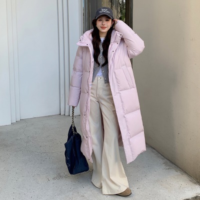 超厚90鹅绒服女过膝超长2026新款韩版宽松加厚大码冬季羽绒服外套