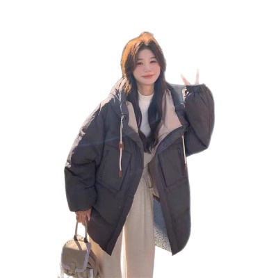 韩系时尚连帽鹅绒服女冬季2026新款洋气美式炸街超好看减龄小个子