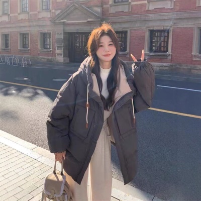 韩系时尚连帽鹅绒服女冬季2026新款洋气美式炸街超好看减龄小个子