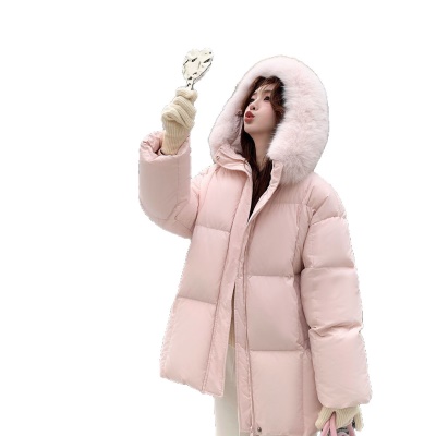 莫斯科的冬小个子90鹅绒服女2026韩系超好看中长真大狐狸毛领外套