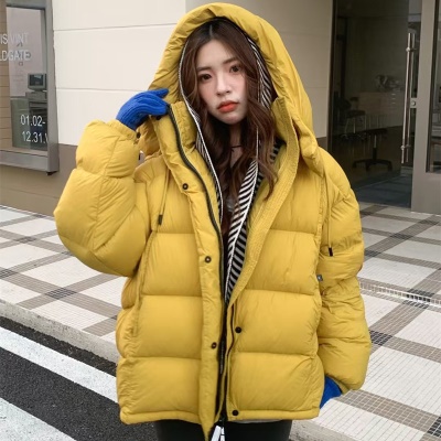 泡芙鹅绒服90白鹅绒女装连帽短款 平湖高端羽绒服外套女款厚款冬