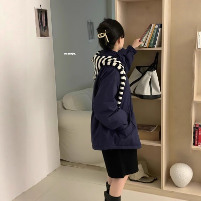 韩系90白鹅绒针织披肩收腰保暖鹅绒服外配披肩冬季女式新款