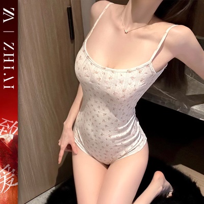 性感睡衣新款纯欲睡裙日系碎花吊带甜美修身连体衣露背调情家居服