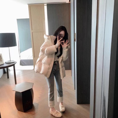鹅绒服女中长款连帽2026冬季新款超轻加厚泡芙高端90白鹅绒面外套