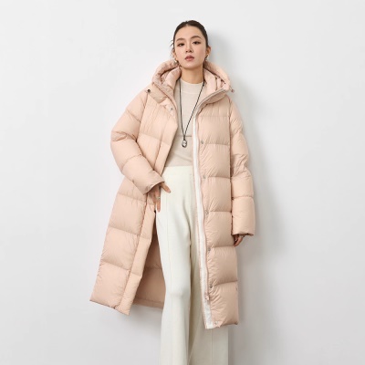 90白鹅绒2026冬新款韩版修身加厚过膝加长款羽绒服女显瘦保暖外套