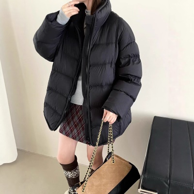 90白鹅绒新国标2026冬季新款羽绒服女式立领保暖长袖外套面包服潮