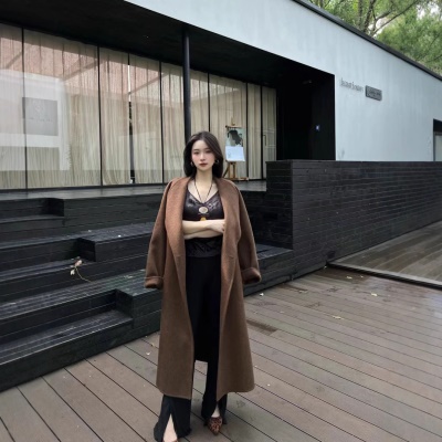 长款初秋上衣100羊毛大衣羊绒女双面呢子毛呢外套2024新款宽松型
