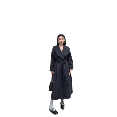 长款初秋上衣100羊毛大衣羊绒女双面呢子毛呢外套2024新款宽松型