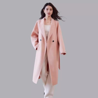 冬季毛呢外套女羊绒高级感双面毛呢长款西装领驼绒大衣羊毛大衣