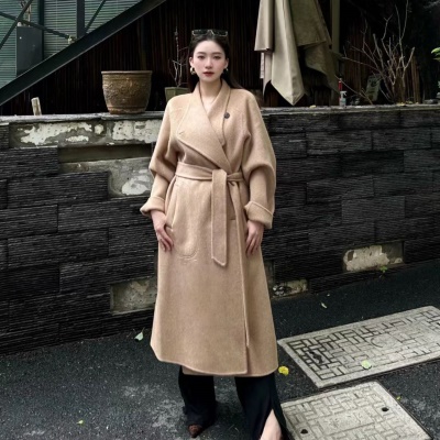 长款初秋上衣100羊毛大衣羊绒女双面呢子毛呢外套2024新款宽松型